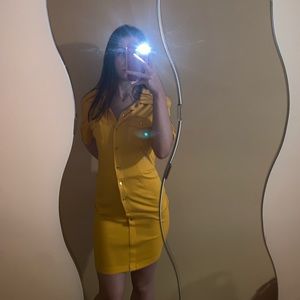 NEVER WORNPretty NY&C yellow button up dress 💛